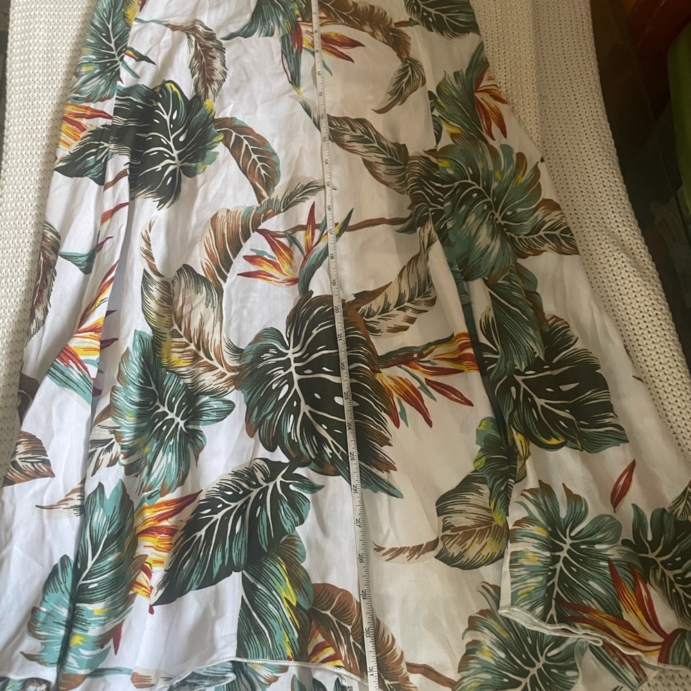 Bali Tropical Leaf Print Maxi Dress